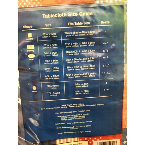 Americana America July 4th Independence Day Party Vinyl Tablecloth - Rectangle - Picture 5 of 7